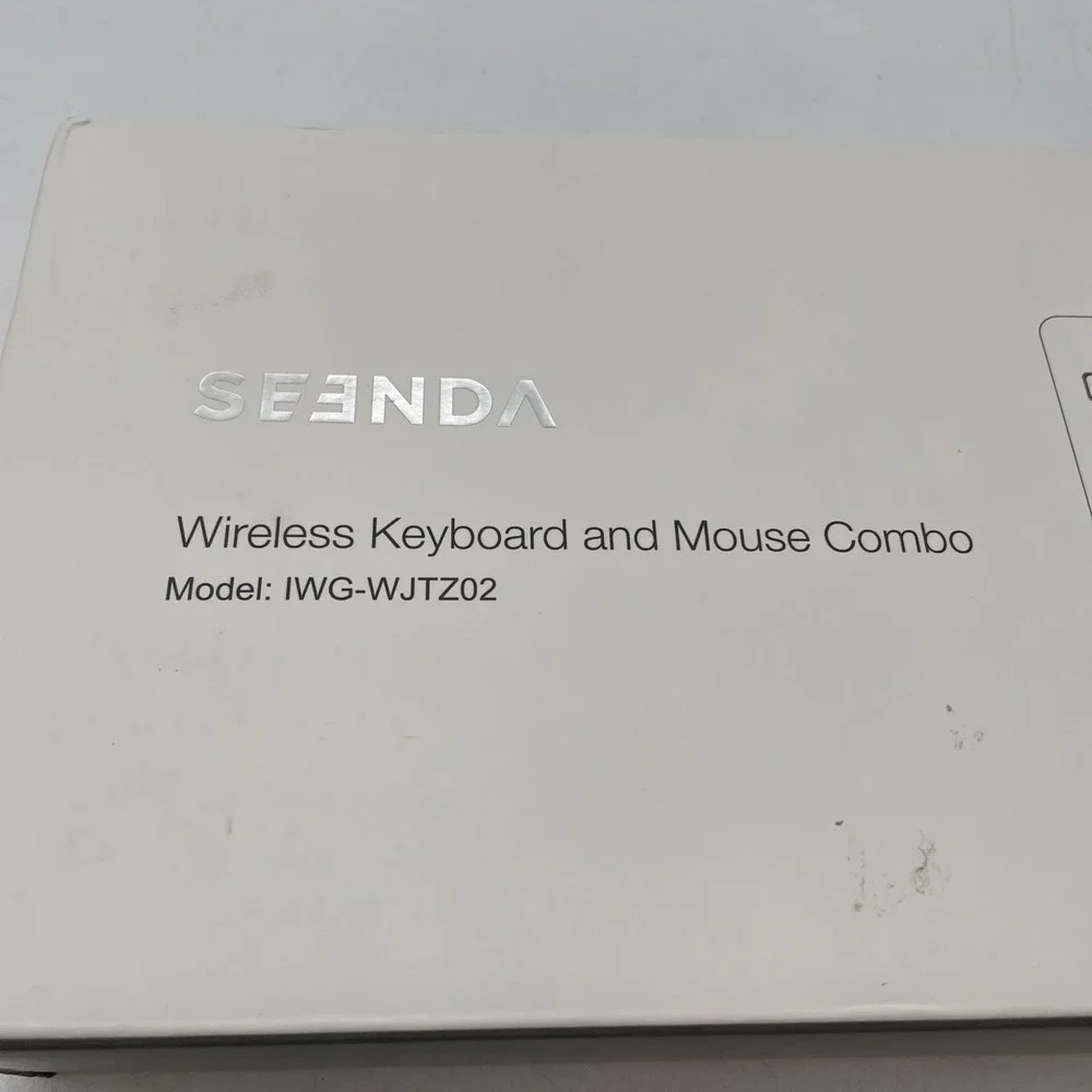 Seenda Wireless Keyboard and Mouse, USB &Type C 2-in 1 Receiver  Full Size White